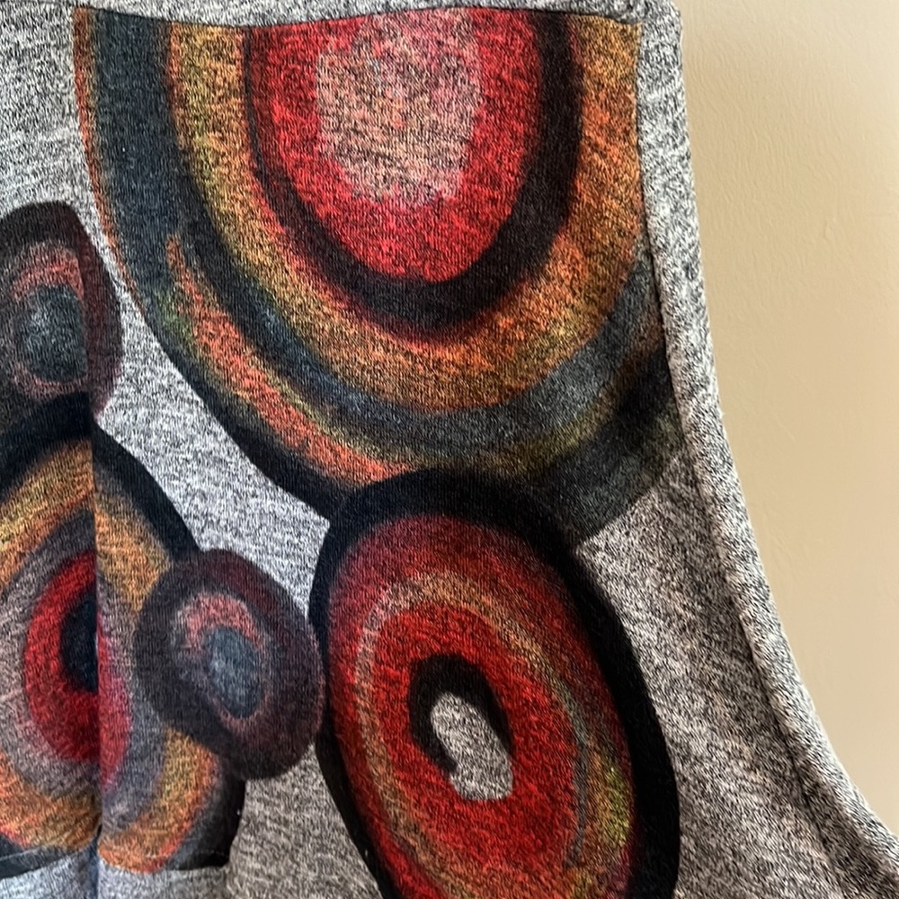 Desigual Multicolor Patterned Gray Lightweight Kn… - image 3